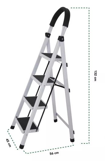 Escalera Plegable 4 Peldaños Kingshouse