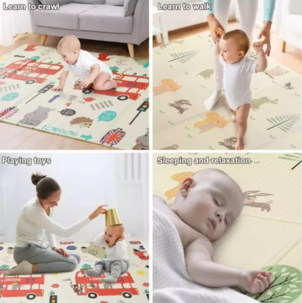 Alfombra antigolpes para bebes plegable