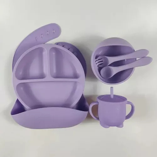 Vajilla Bebe Silicona Kit Alimentacion