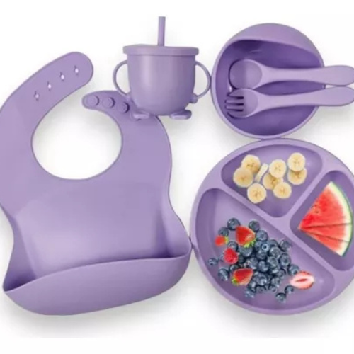 Vajilla Bebe Silicona Kit Alimentacion