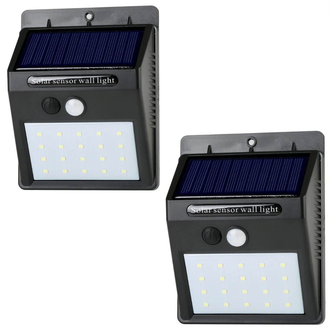 2 Focos Solares 20 Led Con Sensor Movimi